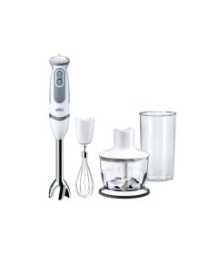 BATIDORA DE MANO BRAUN MQ5235WH INOX 1000W + VASO  + PICADORA 500ML + VARIL