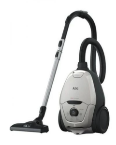 Aspiradora con bolsa AEG VX82-1-2MG super silenciosa (57 dB(A)) de 600 W de potencia, 12 metros de radio de acción, cepillo OneGo Power Clean para suelos duros y alfombras con Smart Mode, filtro higiénico lavable. Accesorios: cepillo tres en 1 (esp