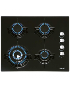 PLACA CRISTAL-GAS CATA CI631BK 4F 59CM NEGRA